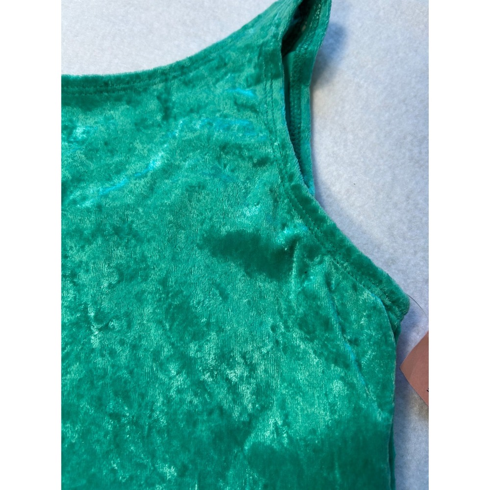 Jenni Rose Body Basics Kids Green Crushed Velvet Leotard Dance Gymnastics 14-16 - Picture 4 of 6